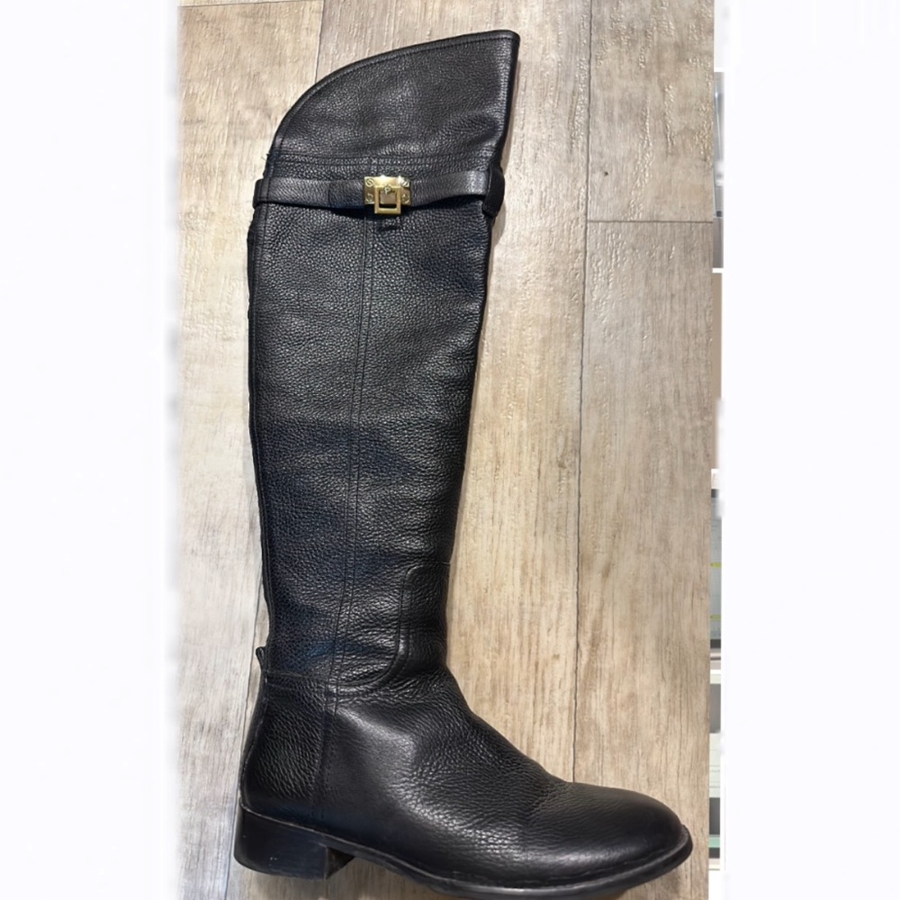 TORY BURCH Black Leather Knee-High Boots